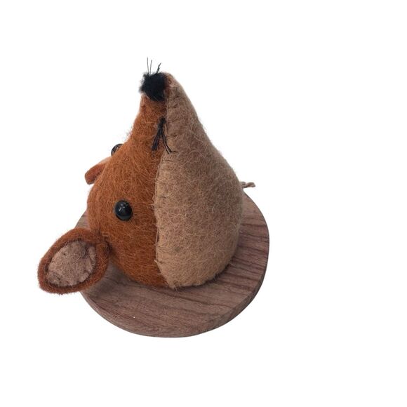 Felt Wool Faux Trophy Fox Head  Wall Decor Nursery Fast Shipping - Picture 6 of 11